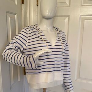 Victoria's Secret Blue and White Striped Sweatshirt
